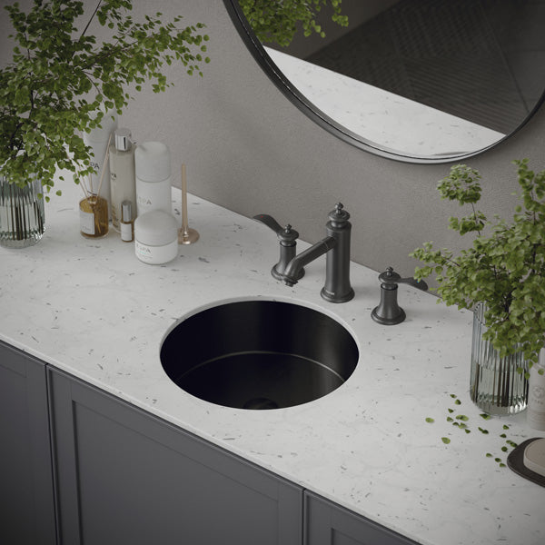 Gunmetal Grey Undermount Vanity Sink 15-3/4"