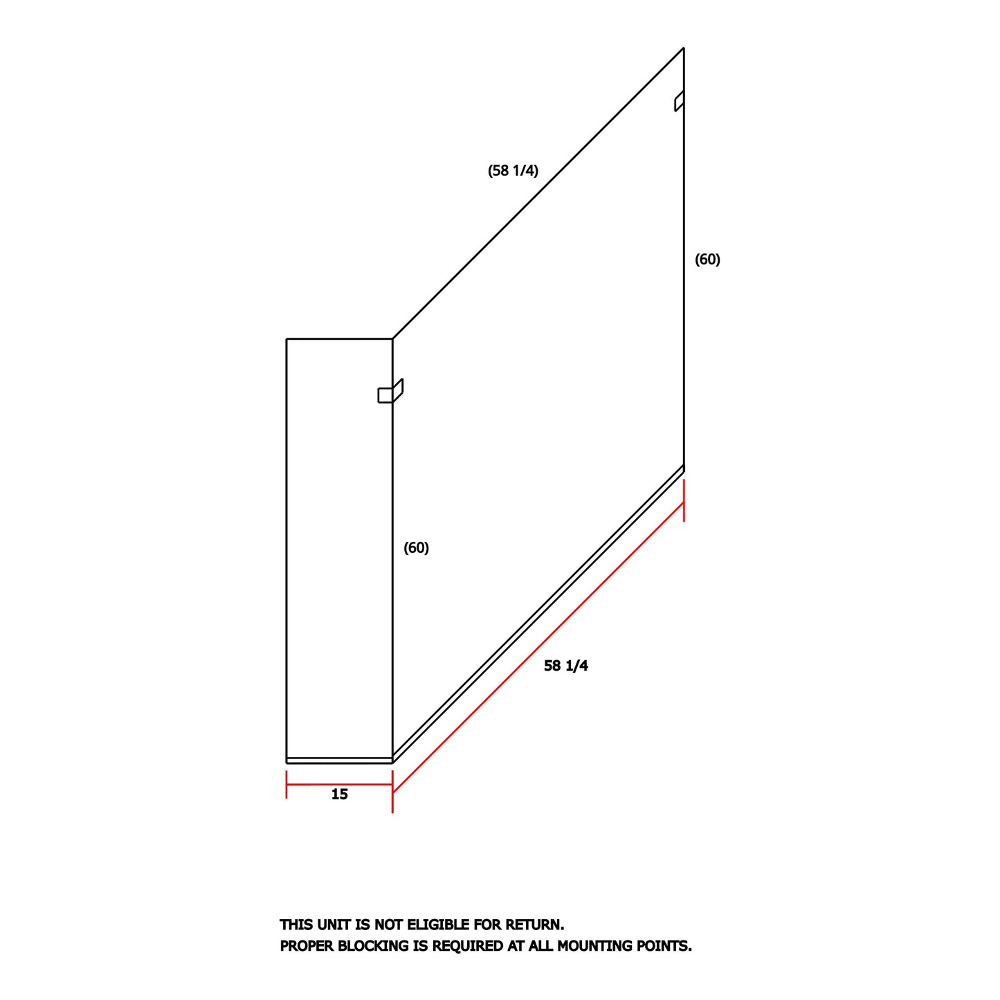 Frameless Shower Partition 58"x60"