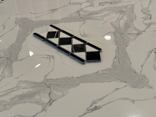 Statuary & Nero Border 4x12 Polished