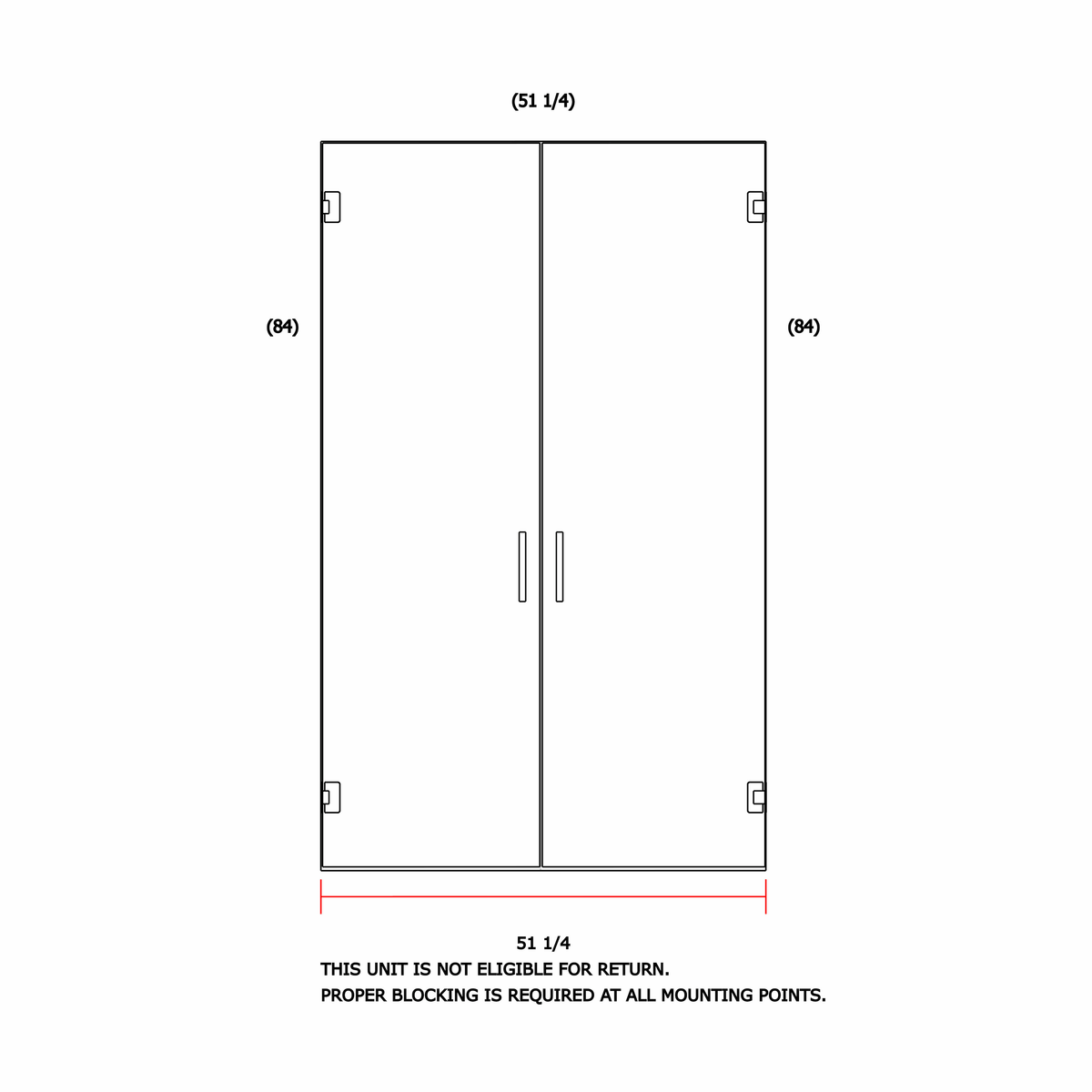 Brushed Bronze Double Door 51"x84"