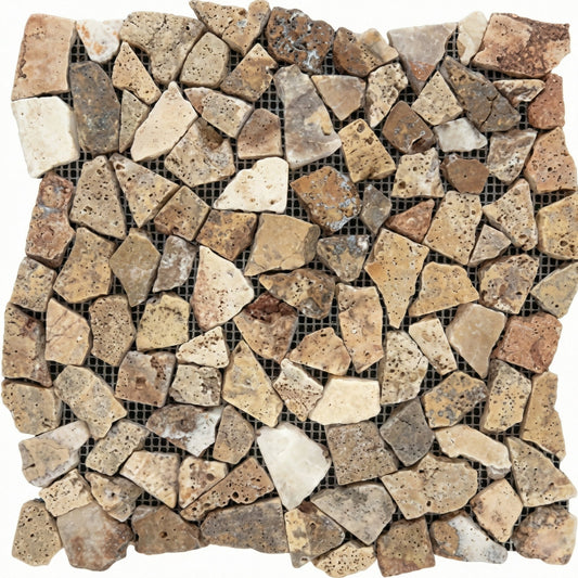Scabos Travertine Paledien 12x12 Tumbled, Unfilled