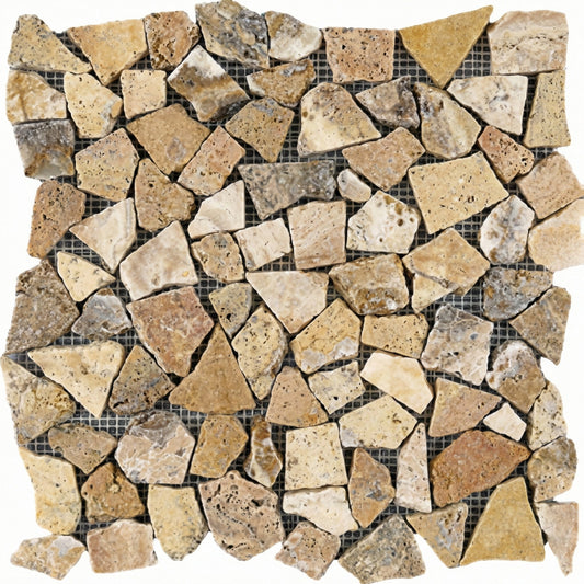 Scabos Travertine Paledien 12x12 Tumbled, Unfilled