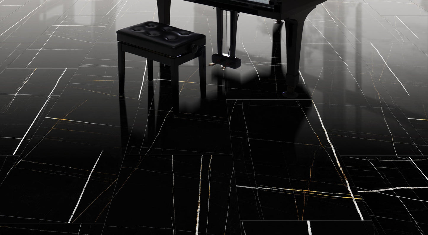 Granda Sahara Noir Black 24x48 Porcelain Tile