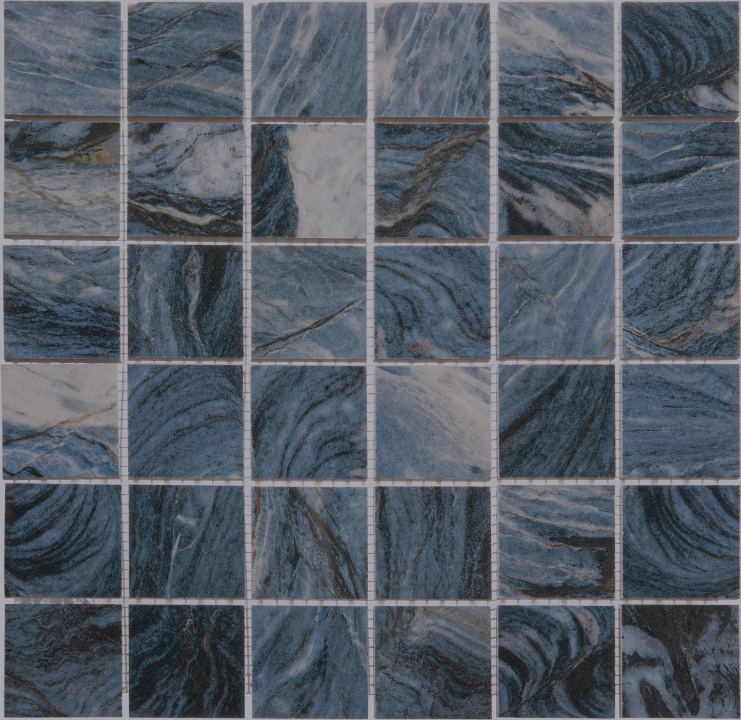 Granda II Explosion Blue 2x2 Porcelain Mosaic