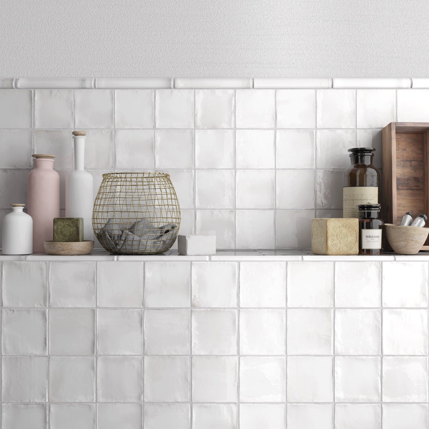 Manacor White 4x4 Ceramic Tile