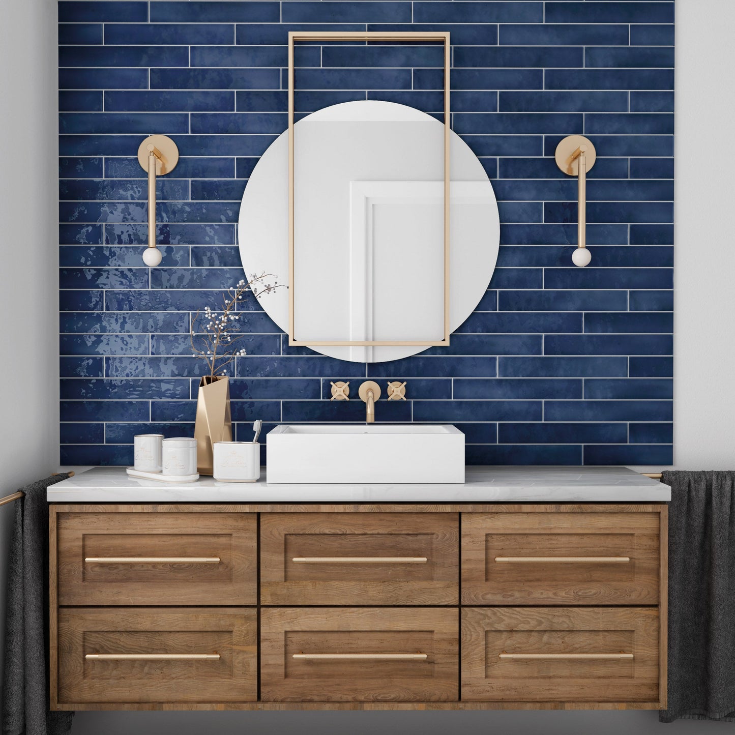 Manacor Ocean Blue 2.5x16 Ceramic Tile