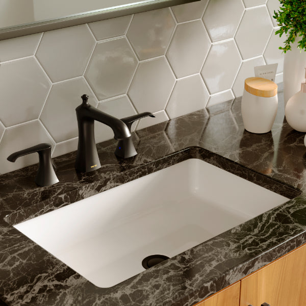Matte Black Woodburn Three Hole Faucet 6-1/4"