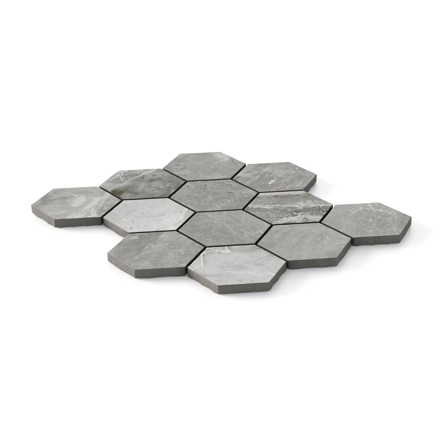 Oniciata Grey Hexagon 3x3 Polished