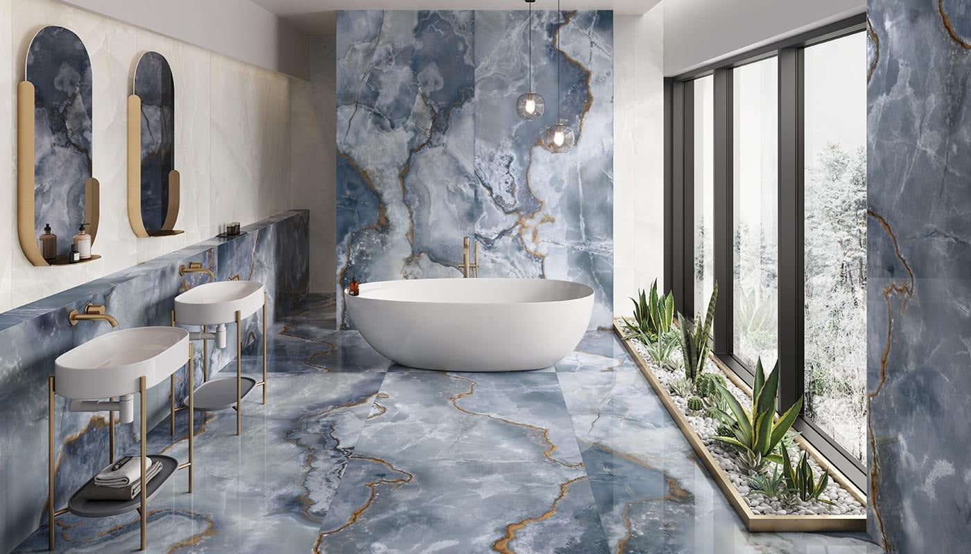 Smooth Operator Blue Onyx 48x110 Porcelain Slab