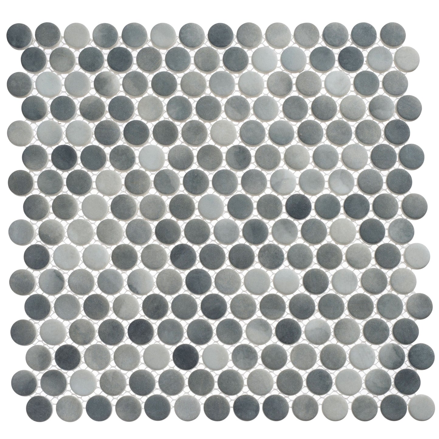 Polka Dots Ombre Reef 12x12 Penny Round Glass Mosaic