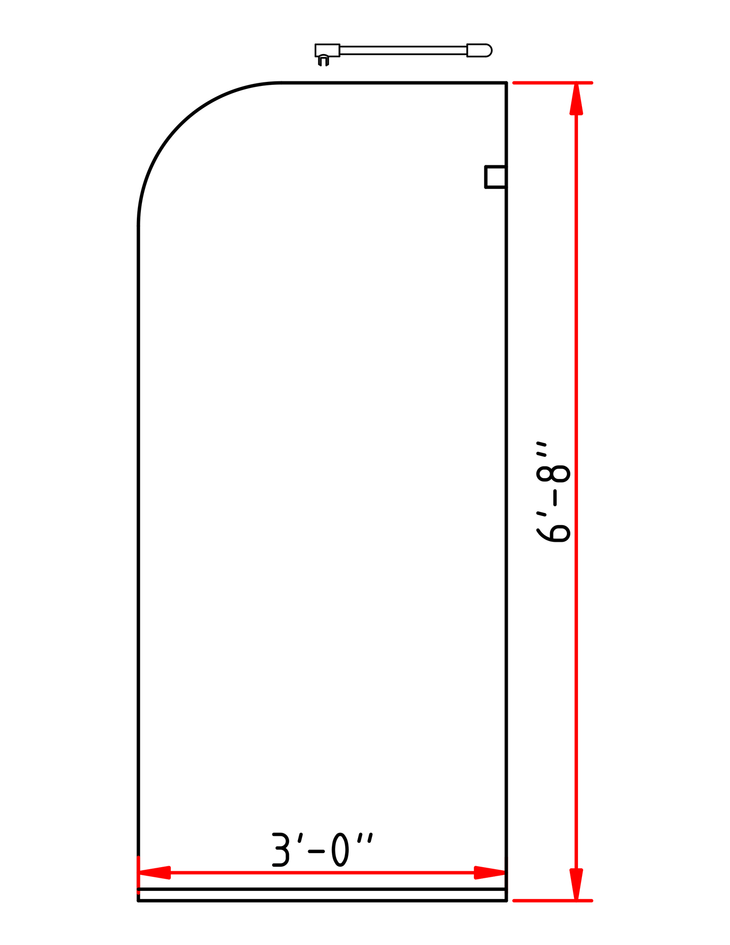 Radius Shower Panel 30"x80"