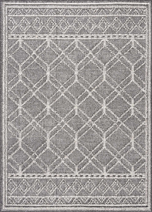 Diah Black Textured Trellis Rug - Limited Edition