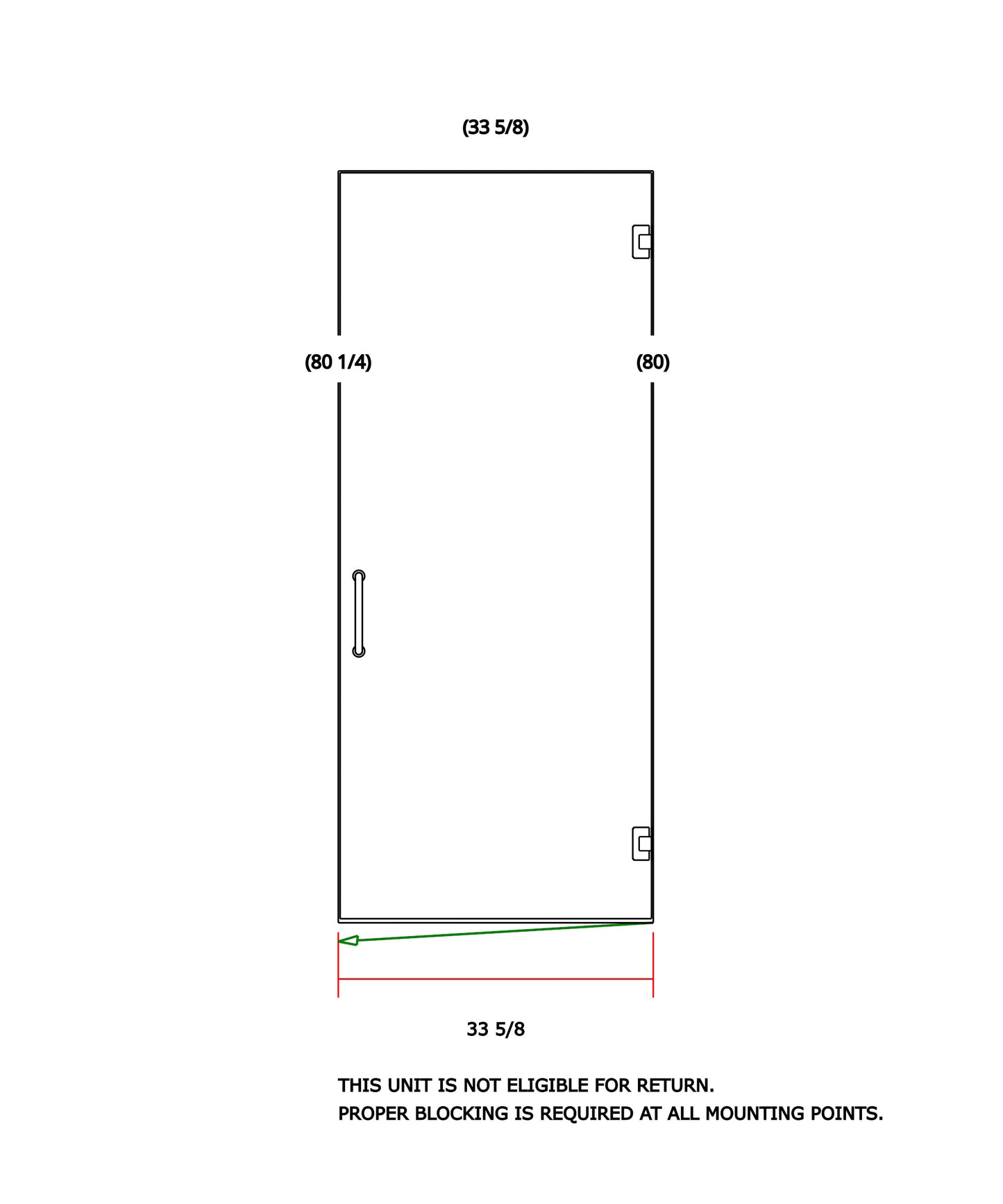 3/8"x33"x80-1/4" Chrome Hardware