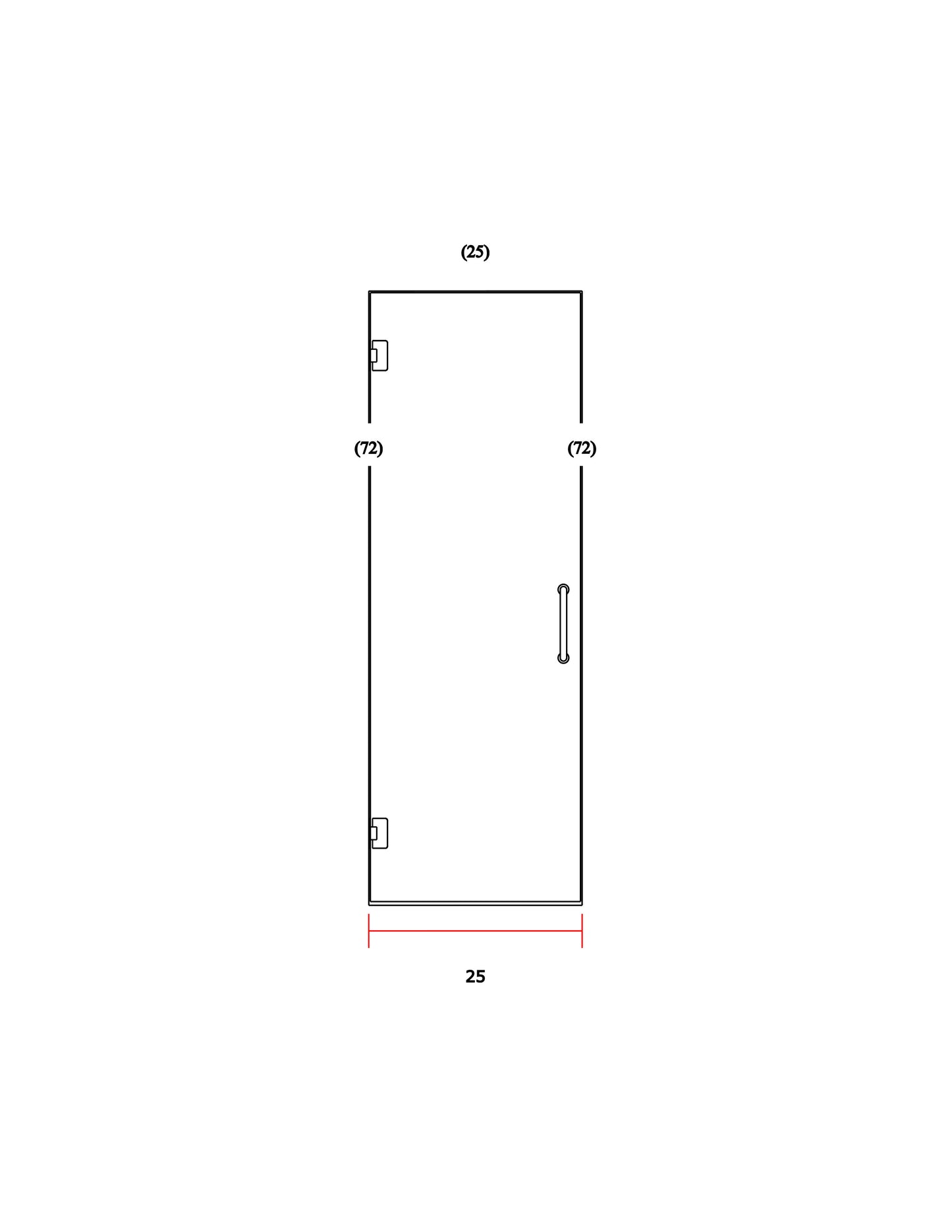 Glass Shower Door 25"x72" Frosted
