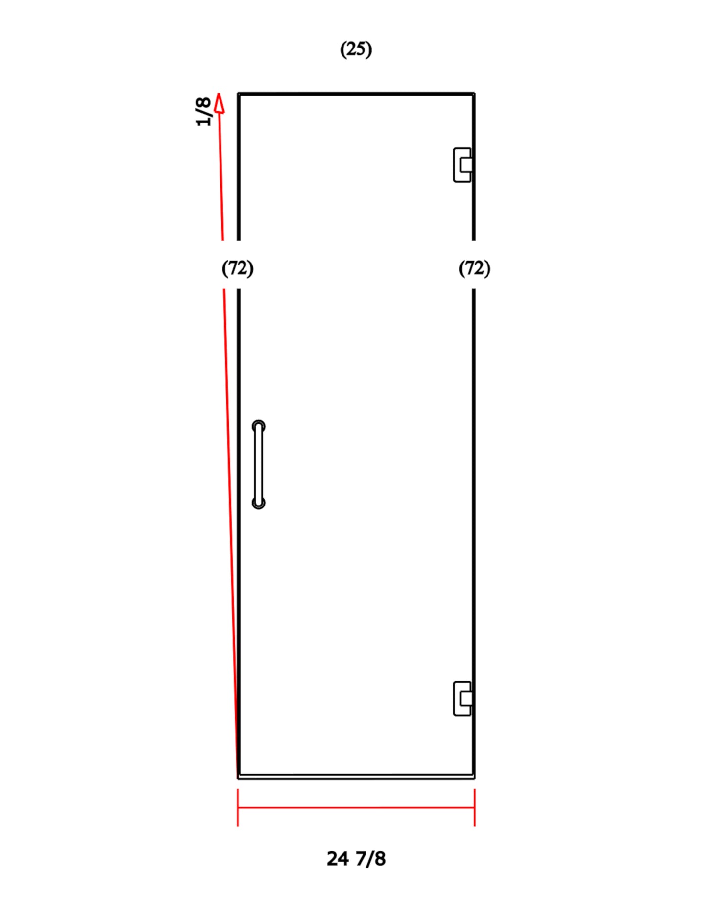 Glass Shower Door 25"x72"