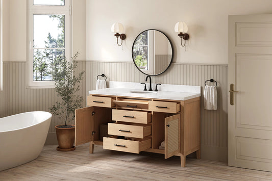 Single Sink White Oak 60" Vanity