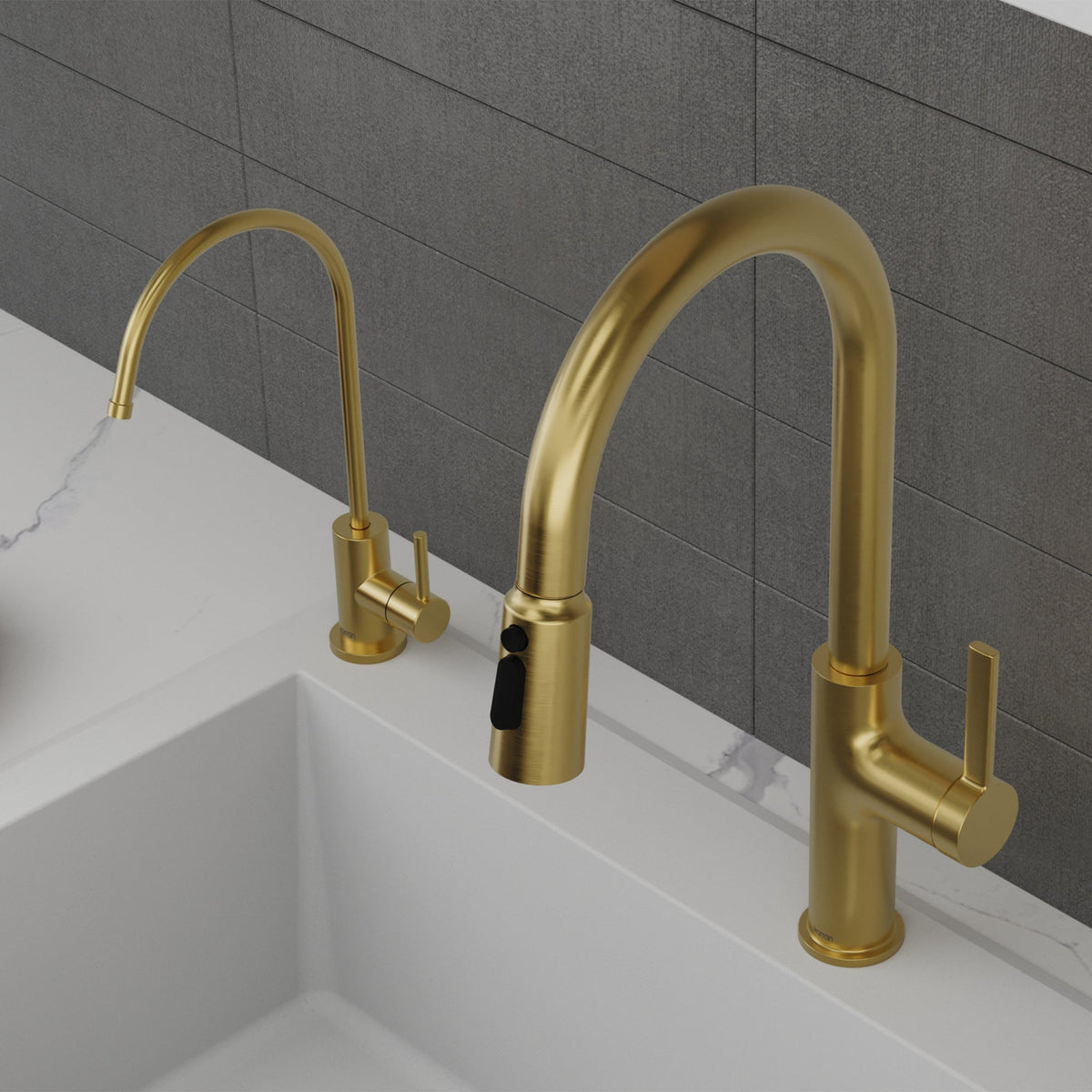 Spot-Free Brushed Gold Kestrel Faucet 11-1/4"