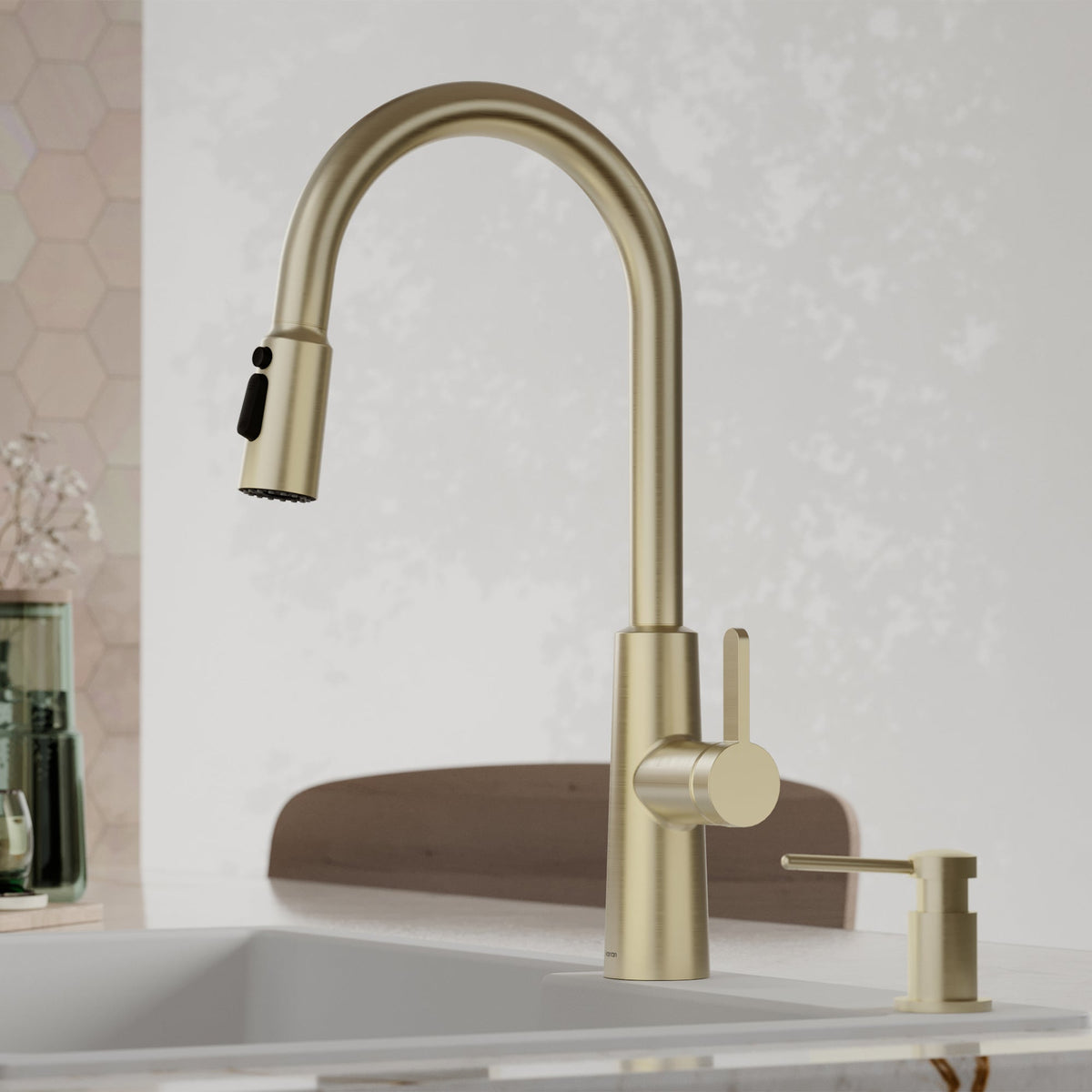 Spot-Free Champagne Bronze Elmsworth Faucet 17-7/8"
