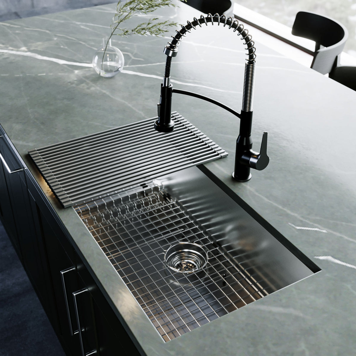Stainless Steel Single Bowl Undermount 18ga Sink 33"