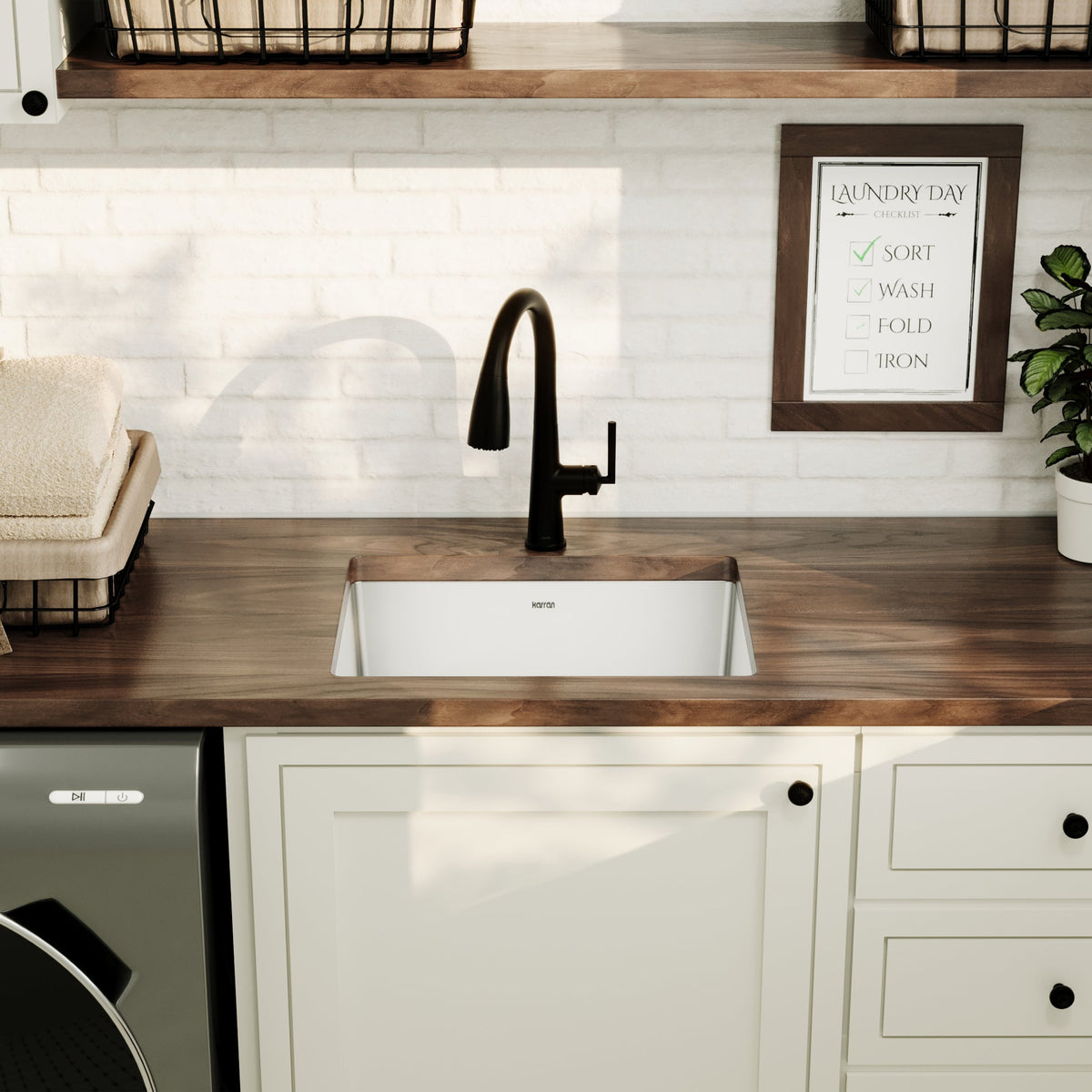 Stainless Steel Single Bowl Undermount Sink 23"