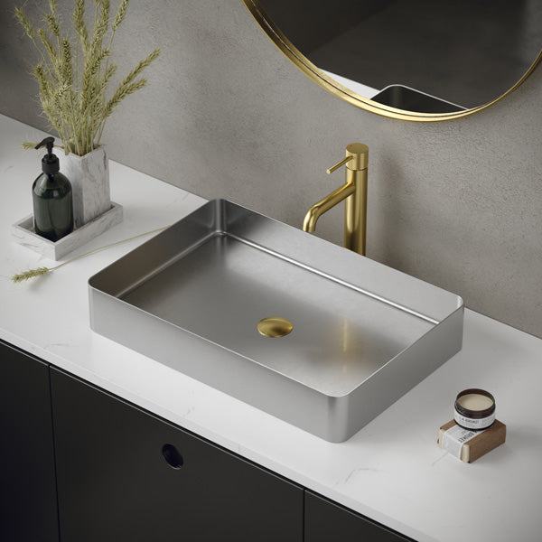 Stainless Steel Vessel Vanity Sink 23-5/8"