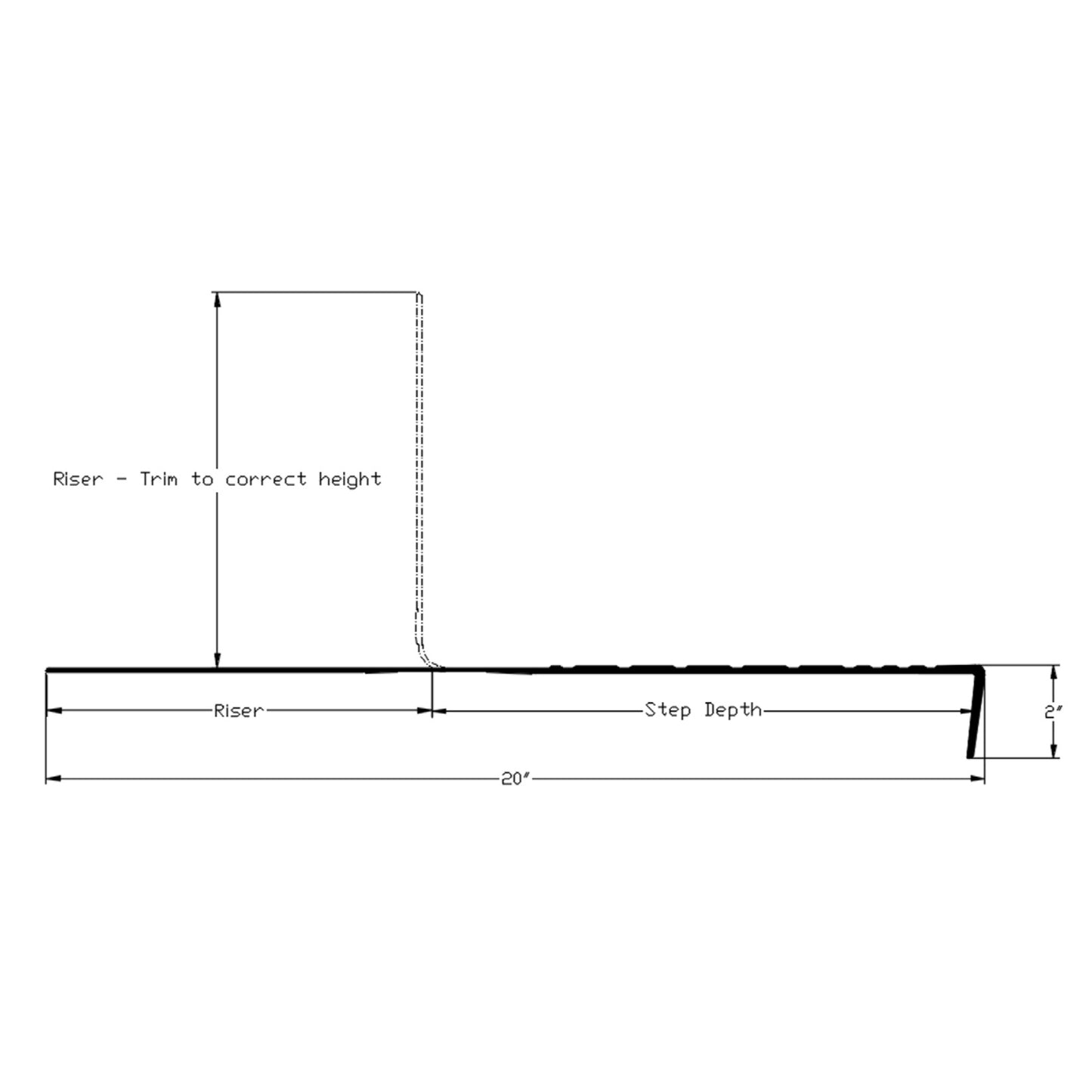 Dark Stair Tread 48"