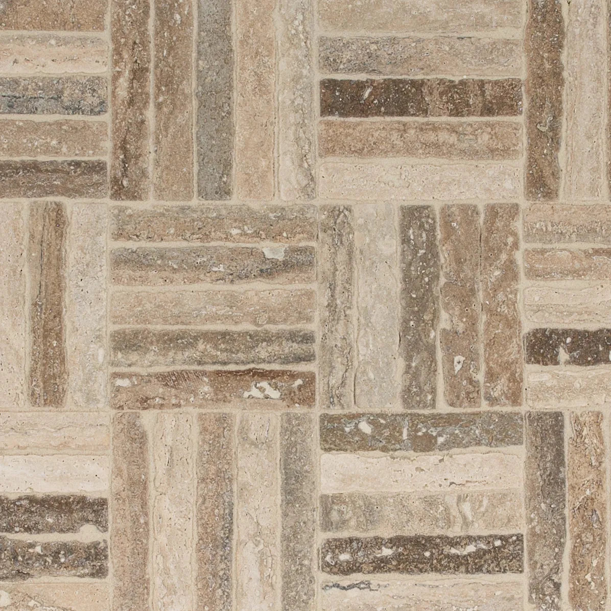 Taupe Parquet Mosaic 12x12