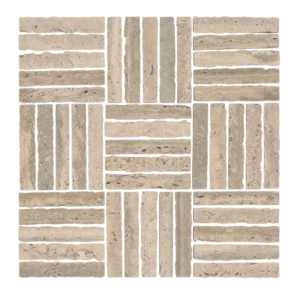 Taupe Parquet Mosaic 12x12