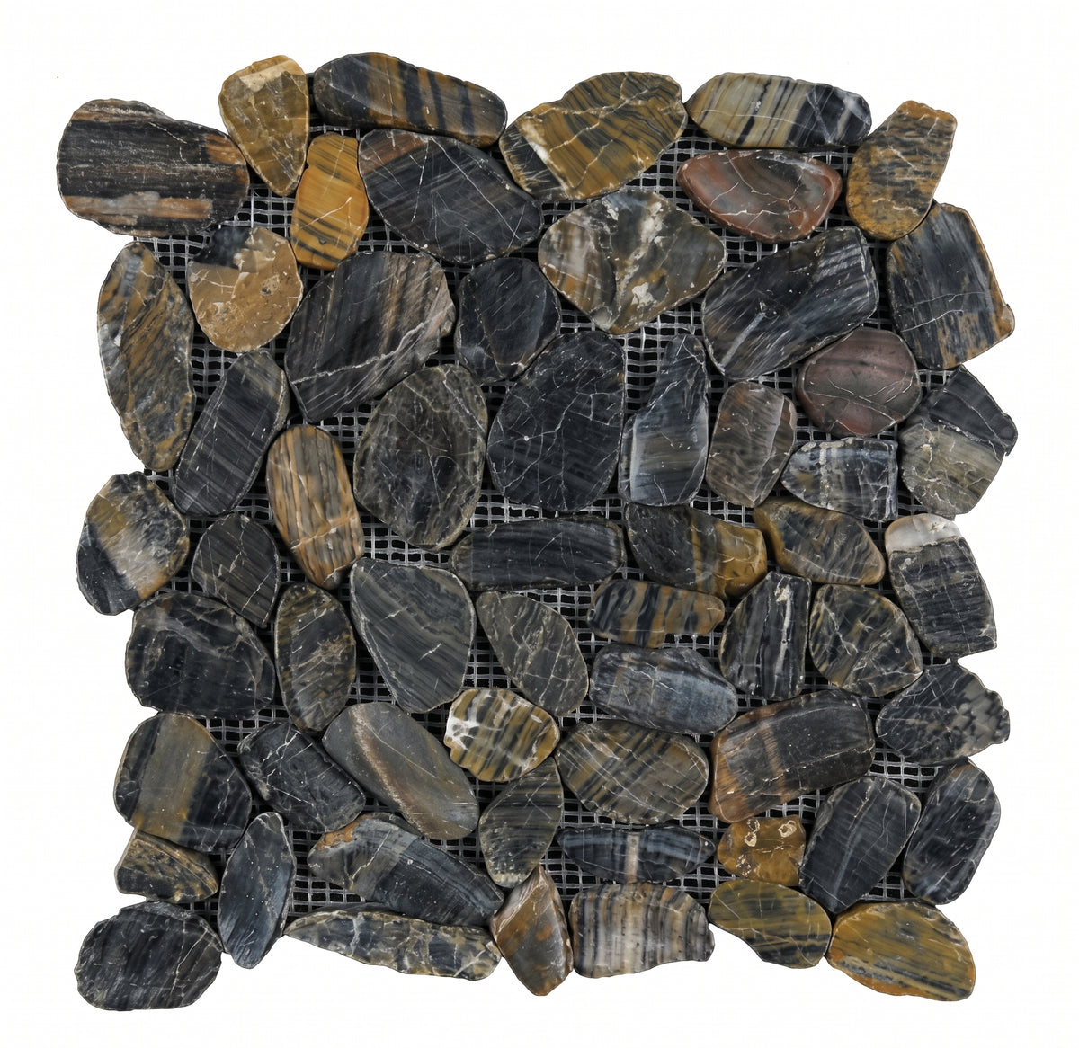 Tiger Eye Sliced Pebble 12x12