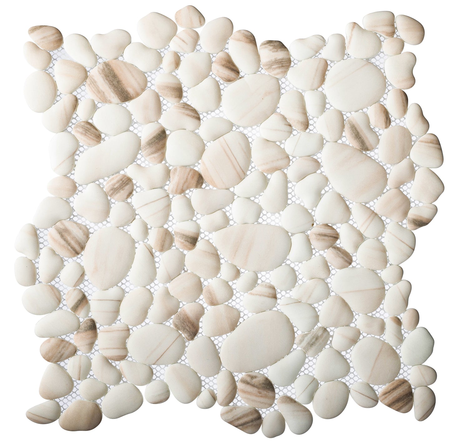 Gracious Pink 12x12 Glass Pebble Mosaic