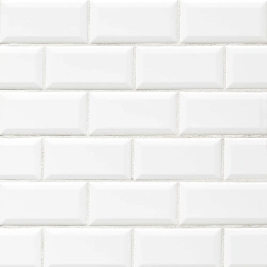 White Beveled 3x6 Gloss