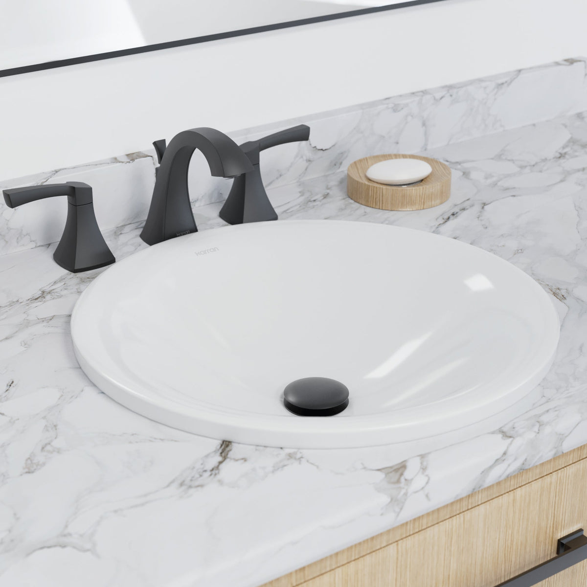 White Drop in Vanity Sink 17-3/4"