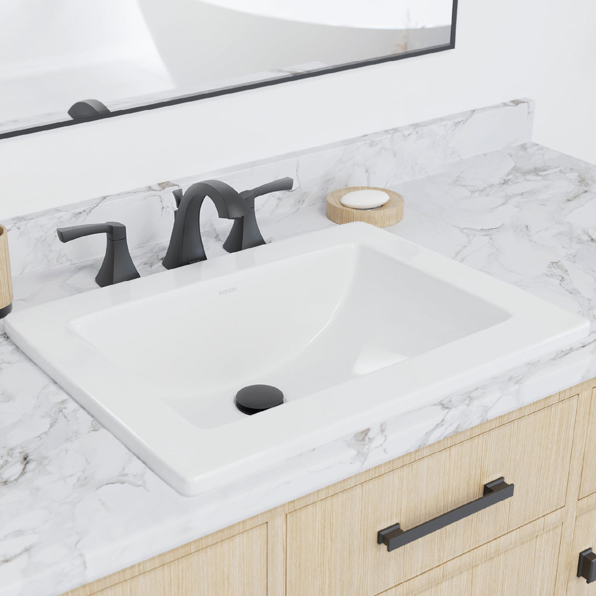 White Drop in Vanity Sink 23-1/4"