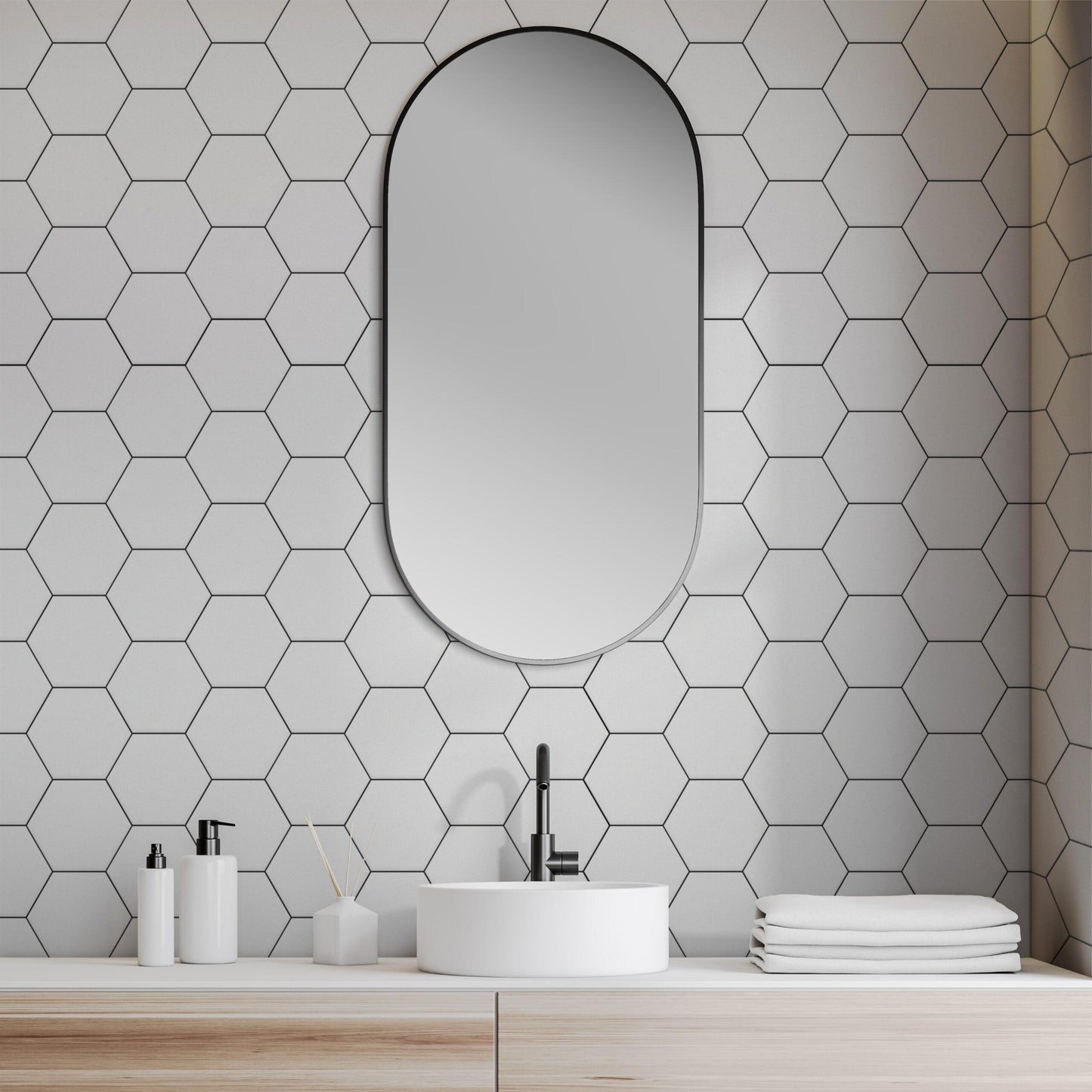 White Hexagon 8x10