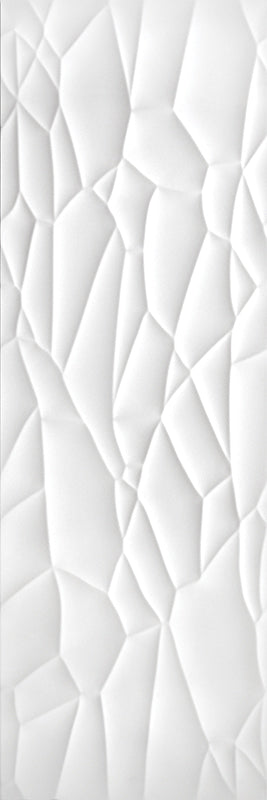 Textured white wall panel with wavy pattern