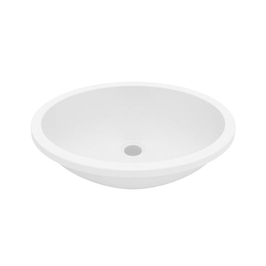White Vanity Bowl Seamless Undermount Sink 19"