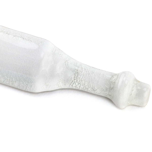 Baroque Glass Crackled Blanco Corner Base Molding Crackled