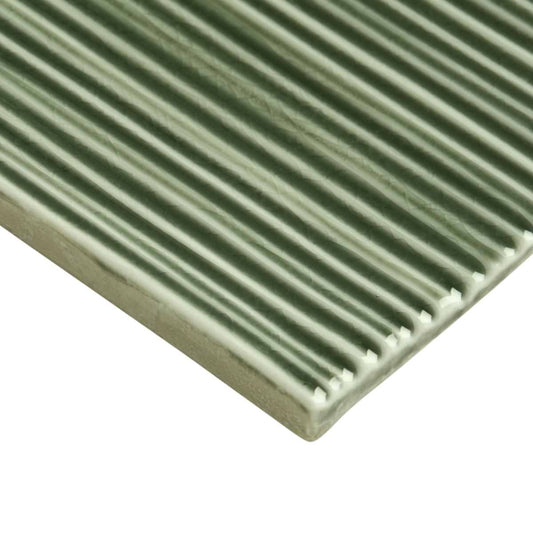 Fern Green Fluted Ridged 4.5X9 Polished