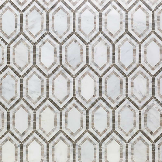 Asian Long Hexagon Temple Gray, Asian, Lagos Polished