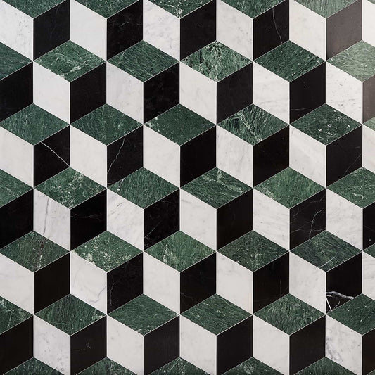 Verde- Nero, Dark Green Carrara Polished