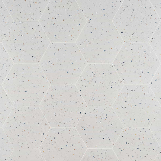 Multi White 12.5" Hex Matte