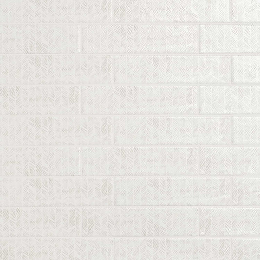 Chevron White Décor Polished