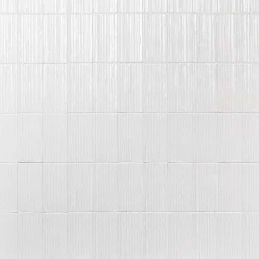 Blanco White Fluted Ridged 4.5X9 Polished
