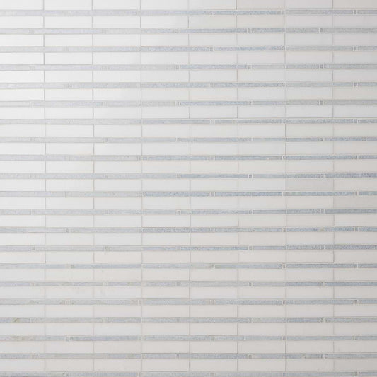 White Thassos W/Celeste Line Polished