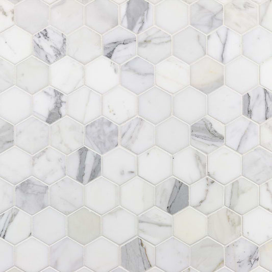 Calacatta 2" Hex Polished