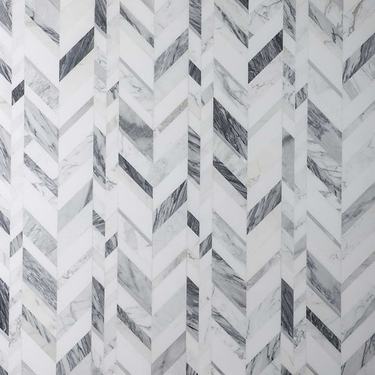 Grigio- White Thassos, Calacutta, Grey Aluminum Polished (discontinued)