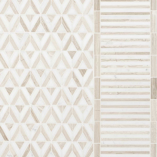 Avant Garde Linear Asian Statuary & Wooden Beige Polished
