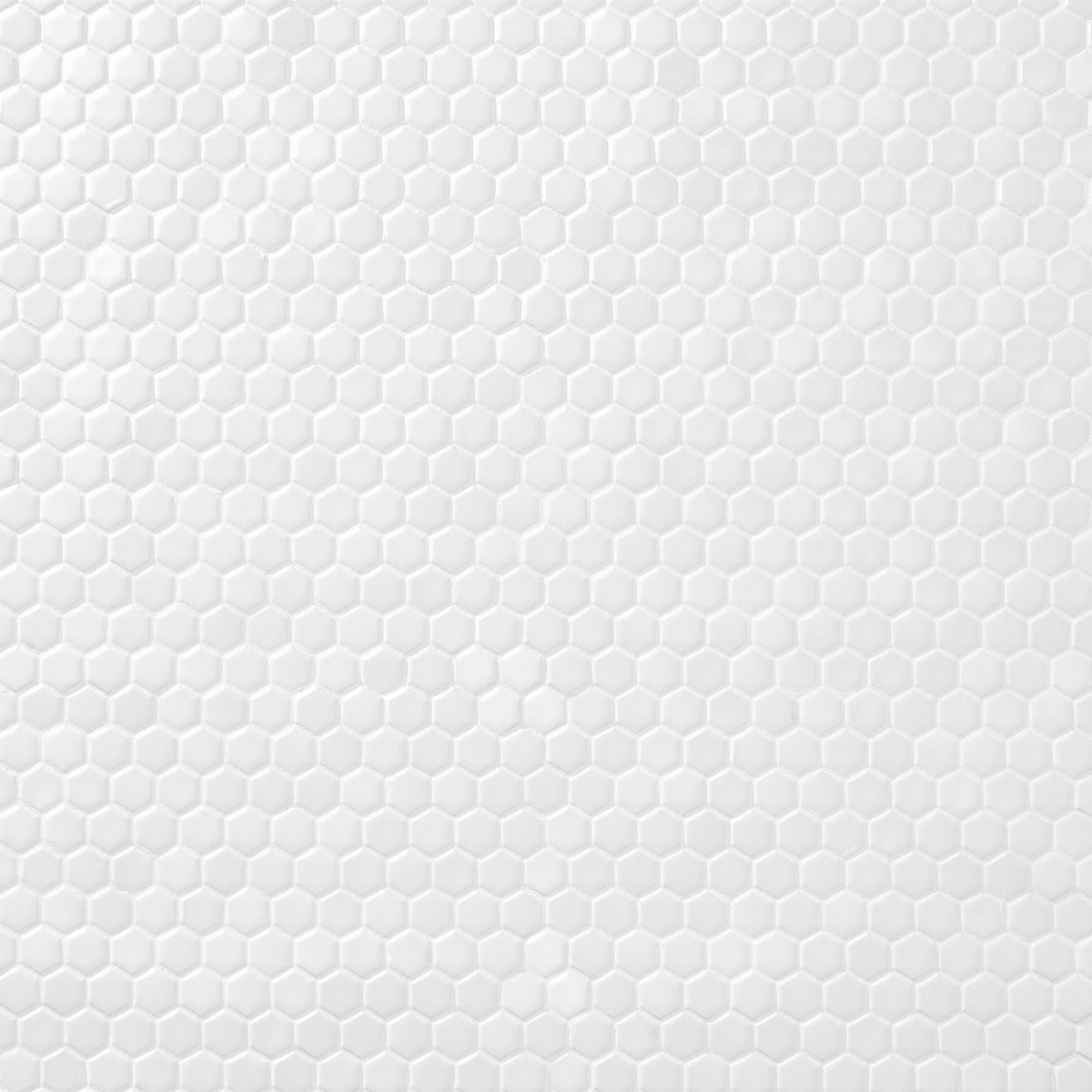 Solid White 1" Hex Matte