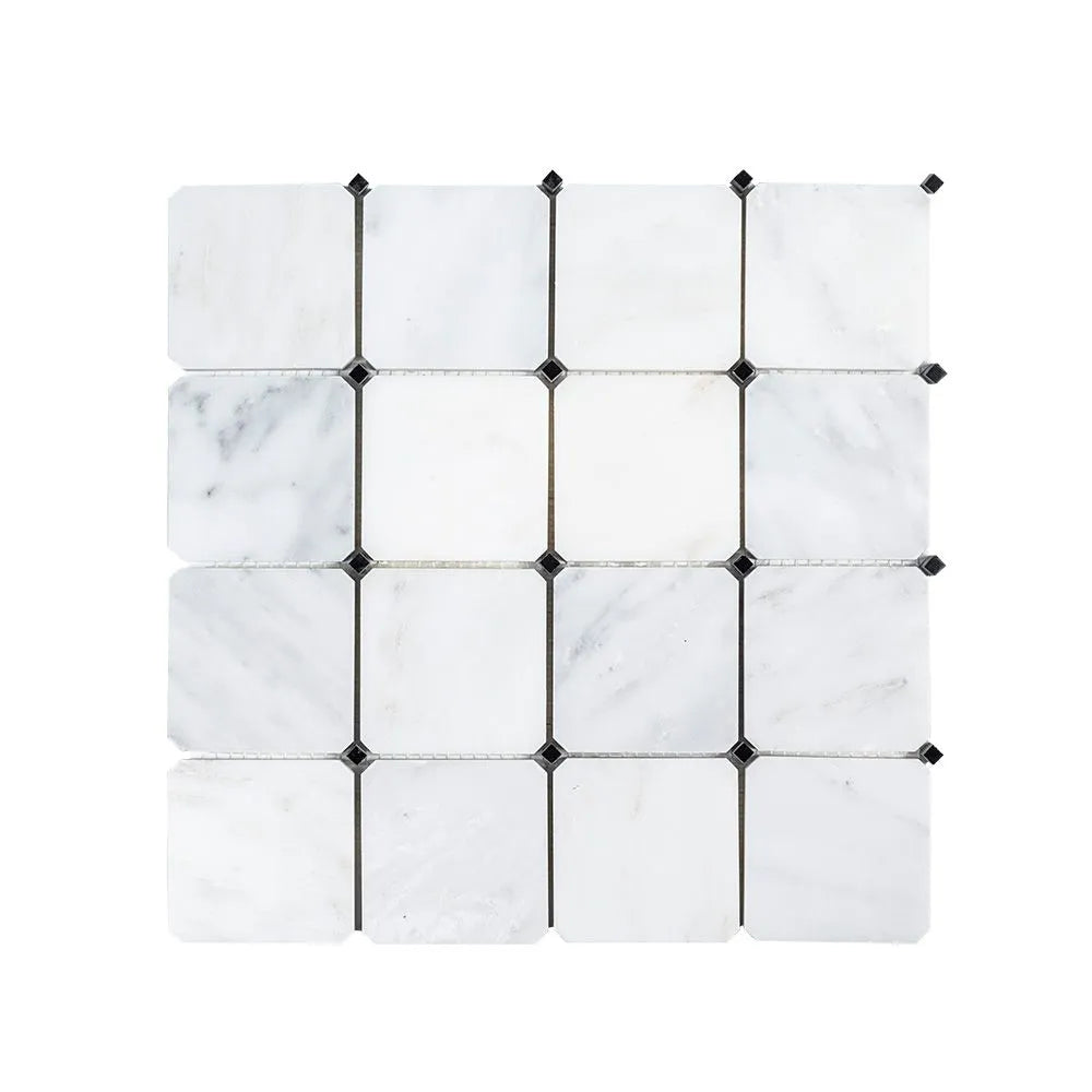 Octagon Mosaic 11x11 Black Dot