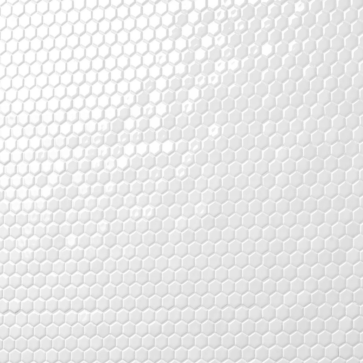 Solid White 1" Hex Polished